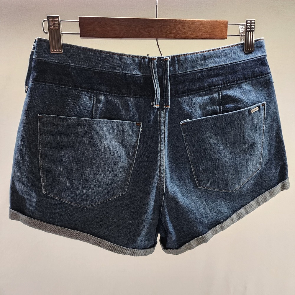 Abercrombie & Fitch Womens Denim Shorts Dark Wash Cuffed Size 28
